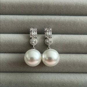 Swarovski Pearl Crystal Crown Earrings